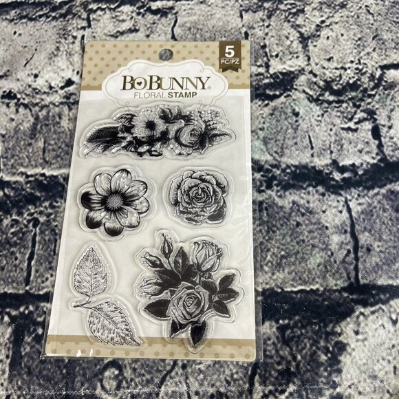 BOBUNNY FLORAL STAMPS Flowers & Leaves Clear Stamp Set #12105894 - Picture 1 of 7
